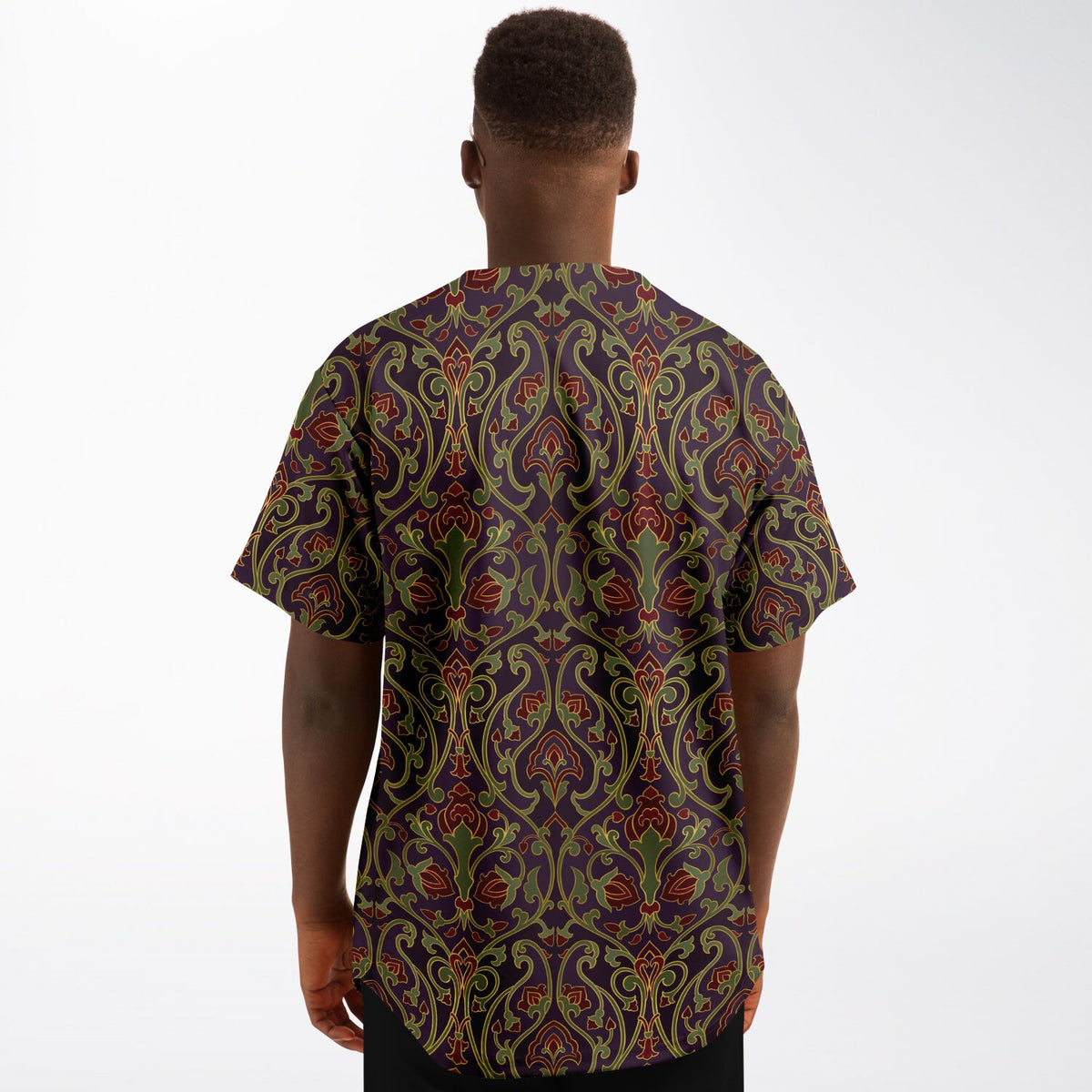 Maroon Art Deco Baseball Jersey