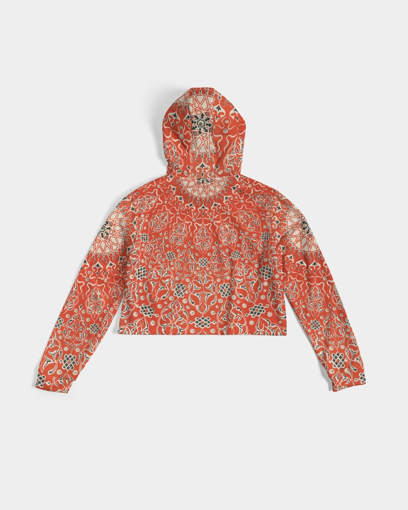 Art Nouveau Persian Art Cropped Hoodie