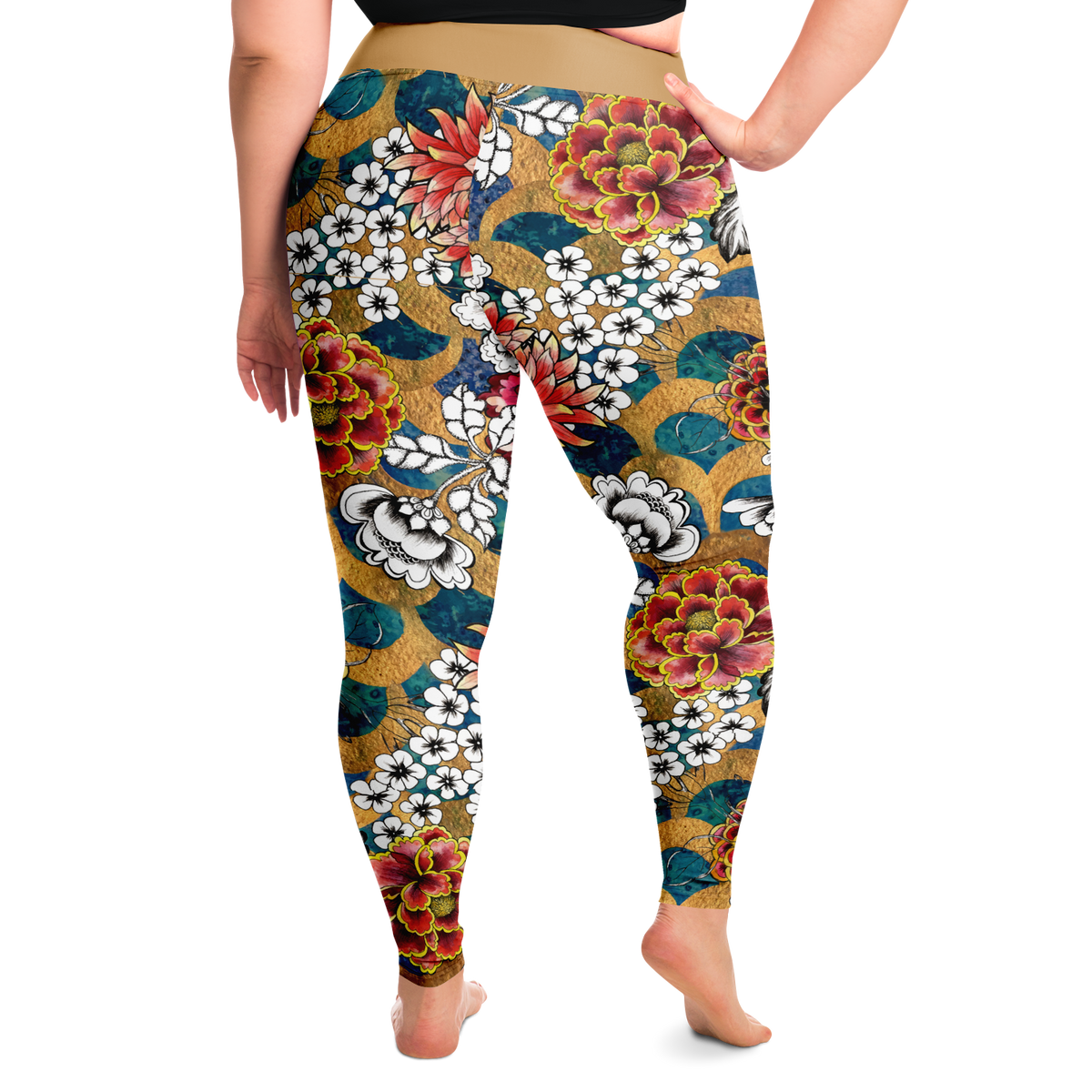 Golden Art Deco Plus Size Leggings