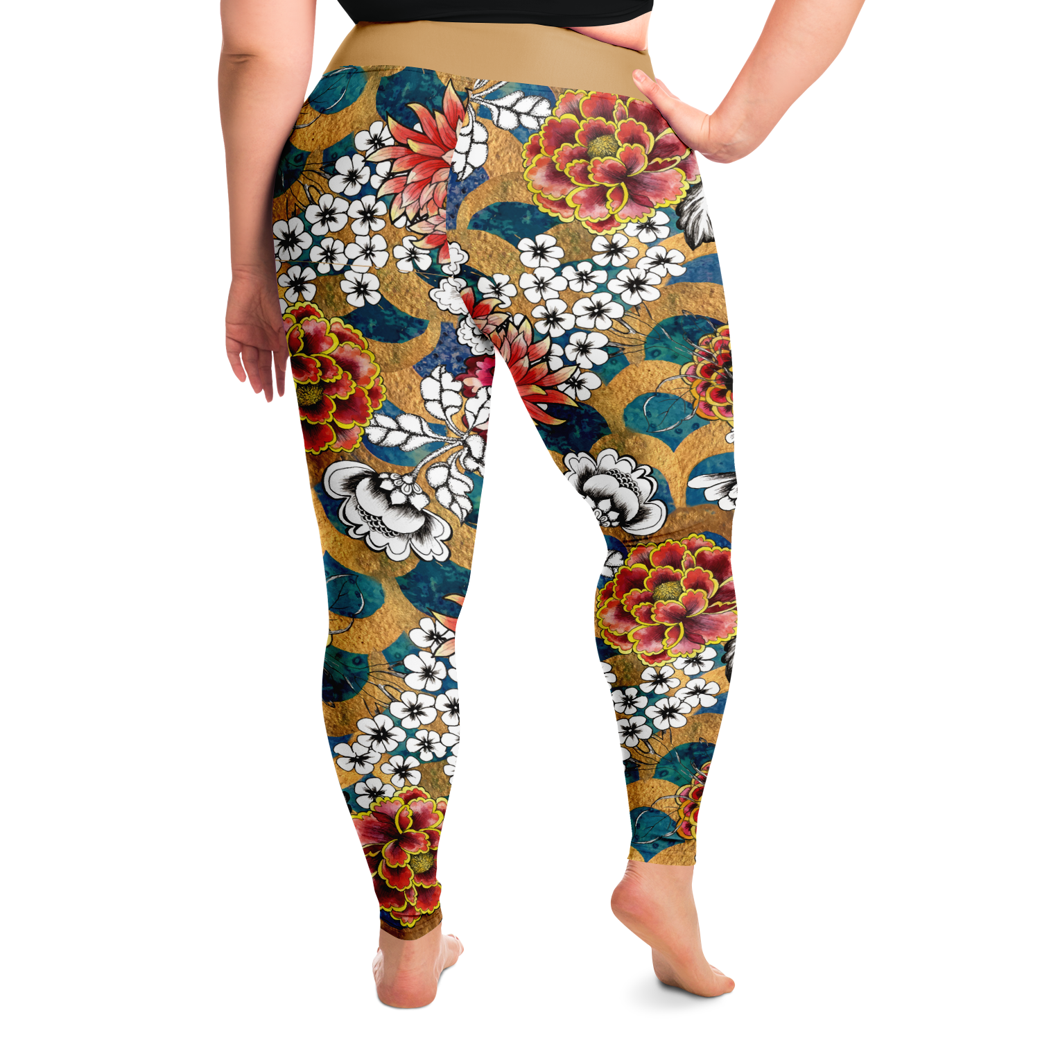 Golden Art Deco Plus Size Leggings