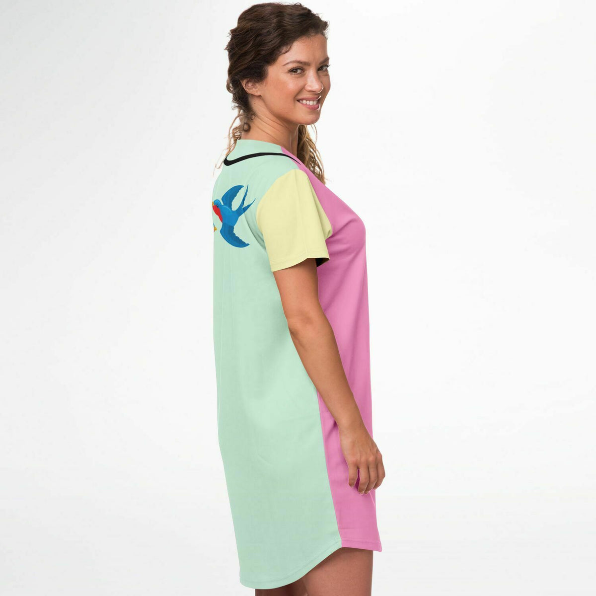 Baseball Jersey Dress Retro Pastel- Swallows
