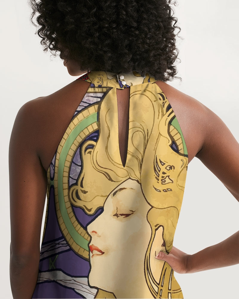 Alphonse Mucha Art Nouveau Women&#39;s Halter Dress
