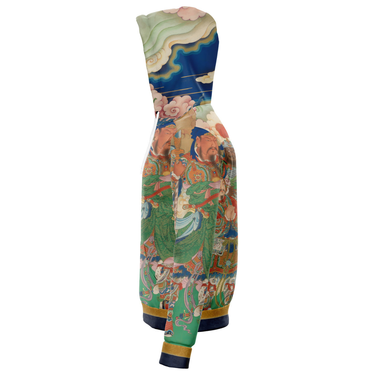 Asian Art Zip Up Hoodie, Lightweight Fall Hoodie, Harajuku Style, Plus size hoodie