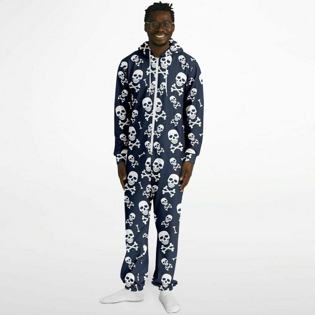 Skull and Bones Loungewear Jumpsuit, All in one Jumpsuit, Gothic, Makabre 