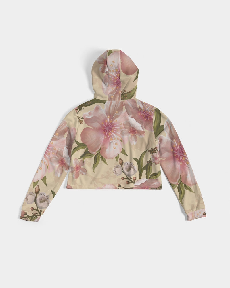 Watercolour flower  Women&#39;s Cropped Hoodie