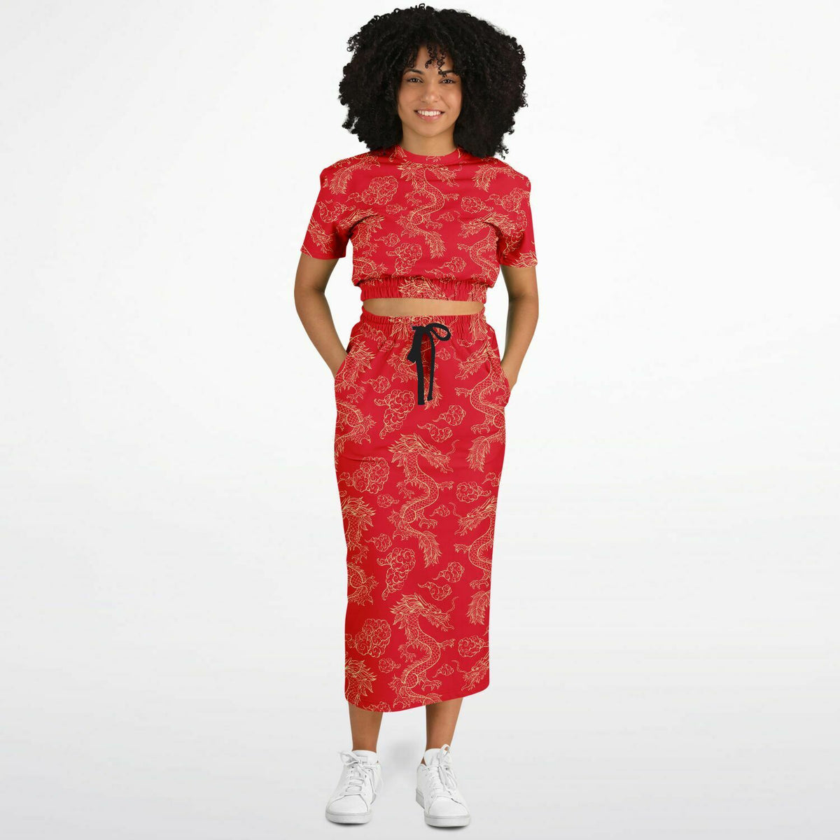 Red Dragon Twin Sweater and Skirt set