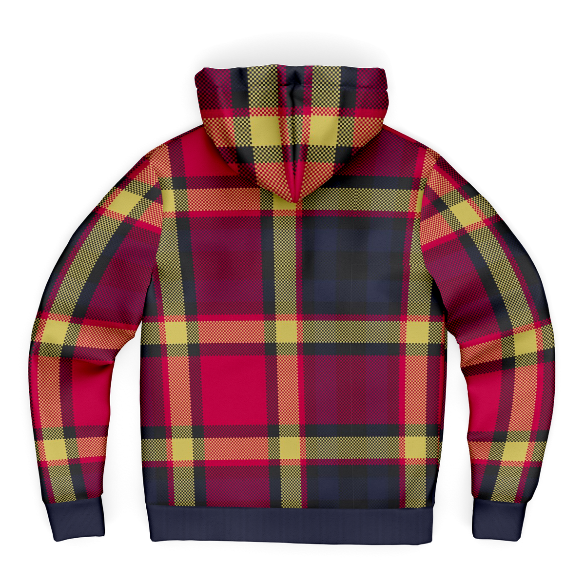 Red Tartan Unisex Microfleece Hoodie, Plaid Hoodie