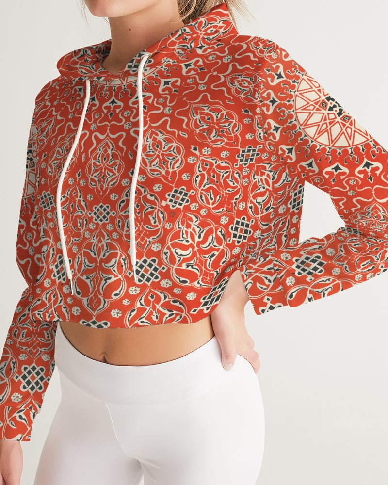 Art Nouveau Persian Art Cropped Hoodie