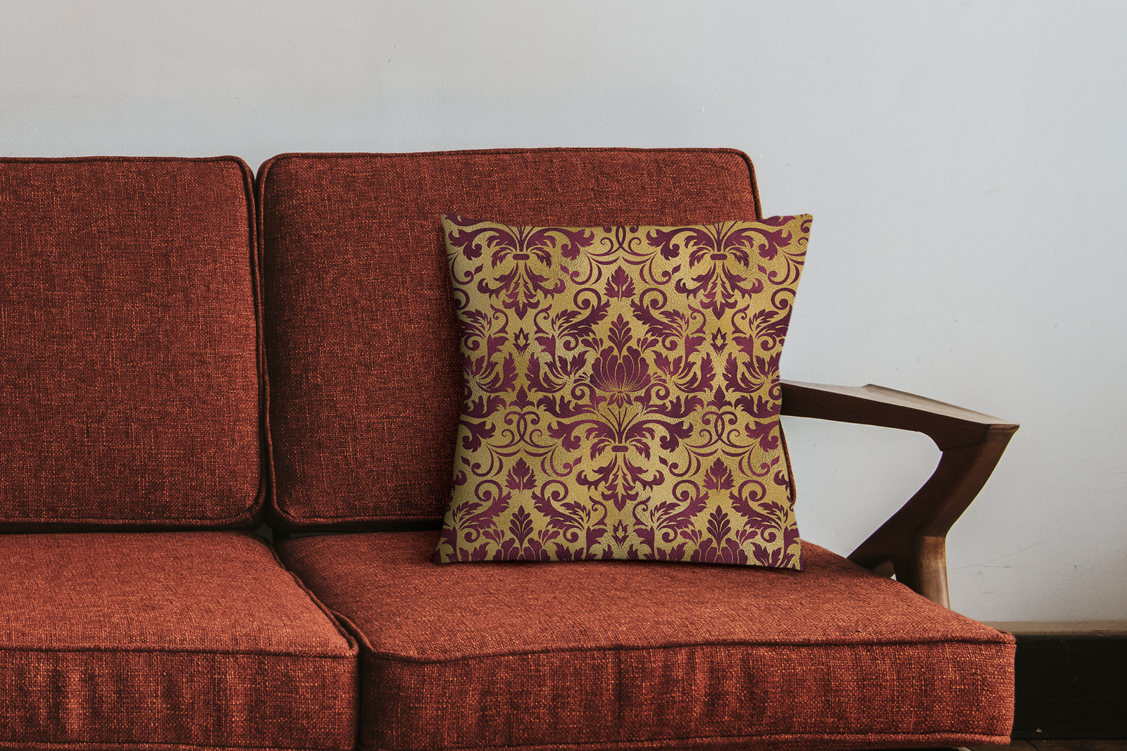 Kissen mit Einsatz - Art Deco Kastanienbraun und Gold Feder oder Poly