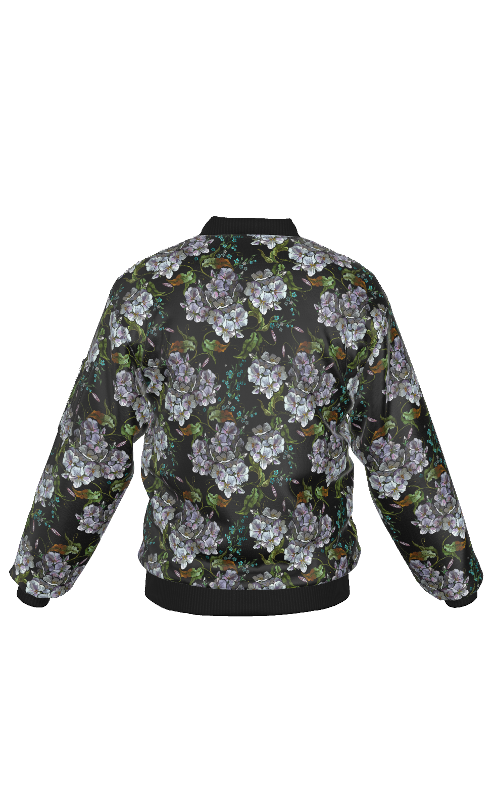 Bomberjacke mit japanischem Blumenmuster