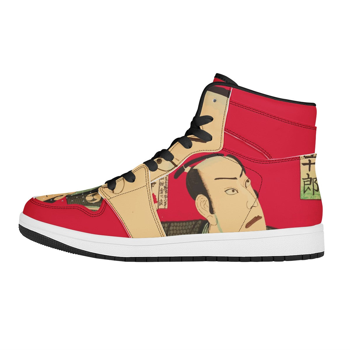 Ukiyo-e Leather Hi-Tops Black High Top Leather Sneakers