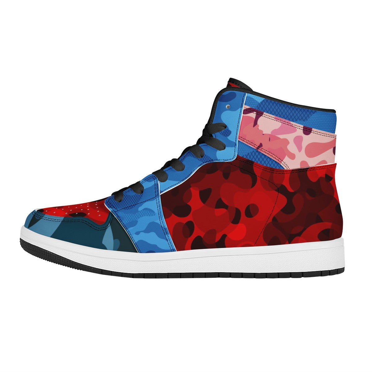Multi Camo hi top sneakers Black High Top Leather Sneakers