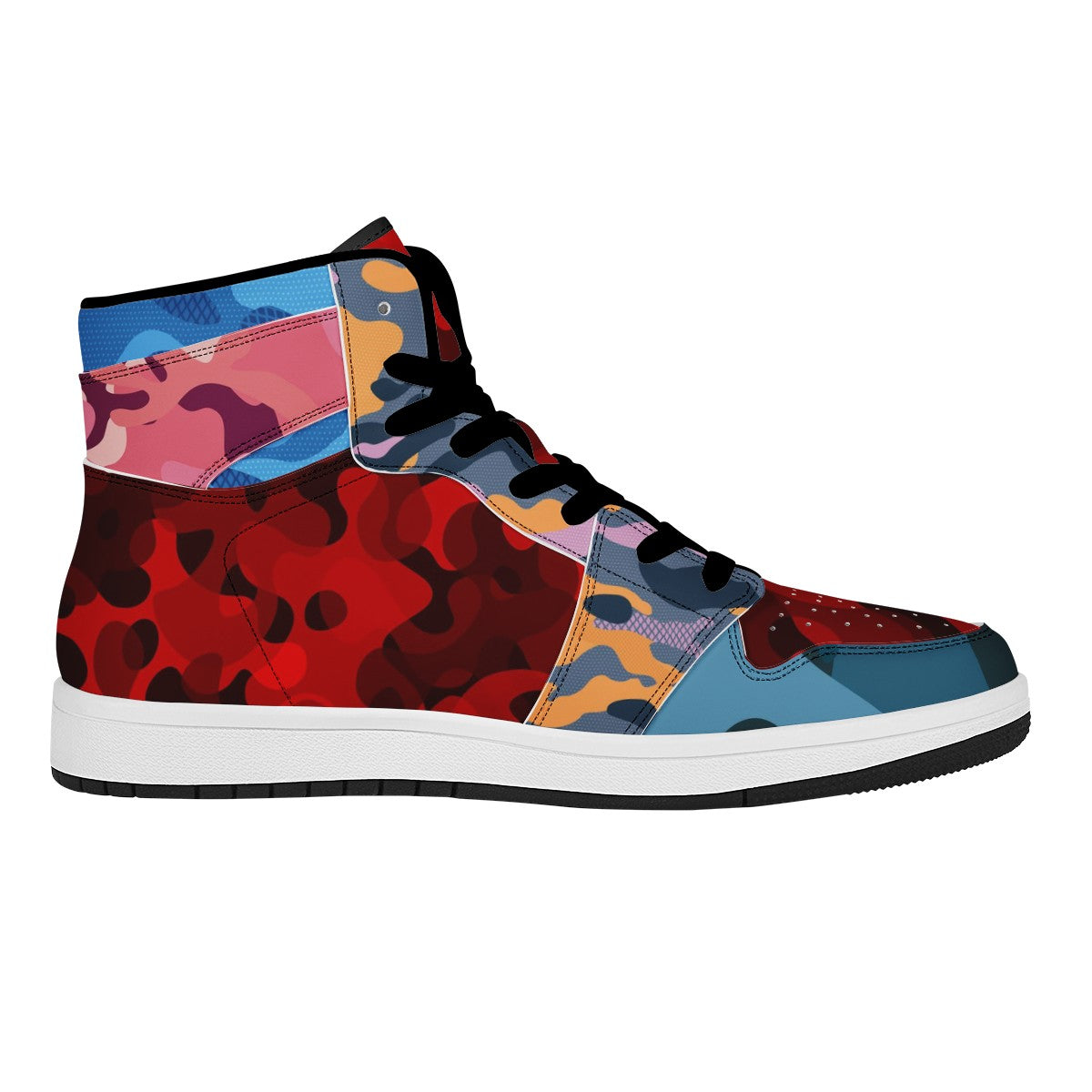 Multi Camo hi top sneakers Black High Top Leather Sneakers