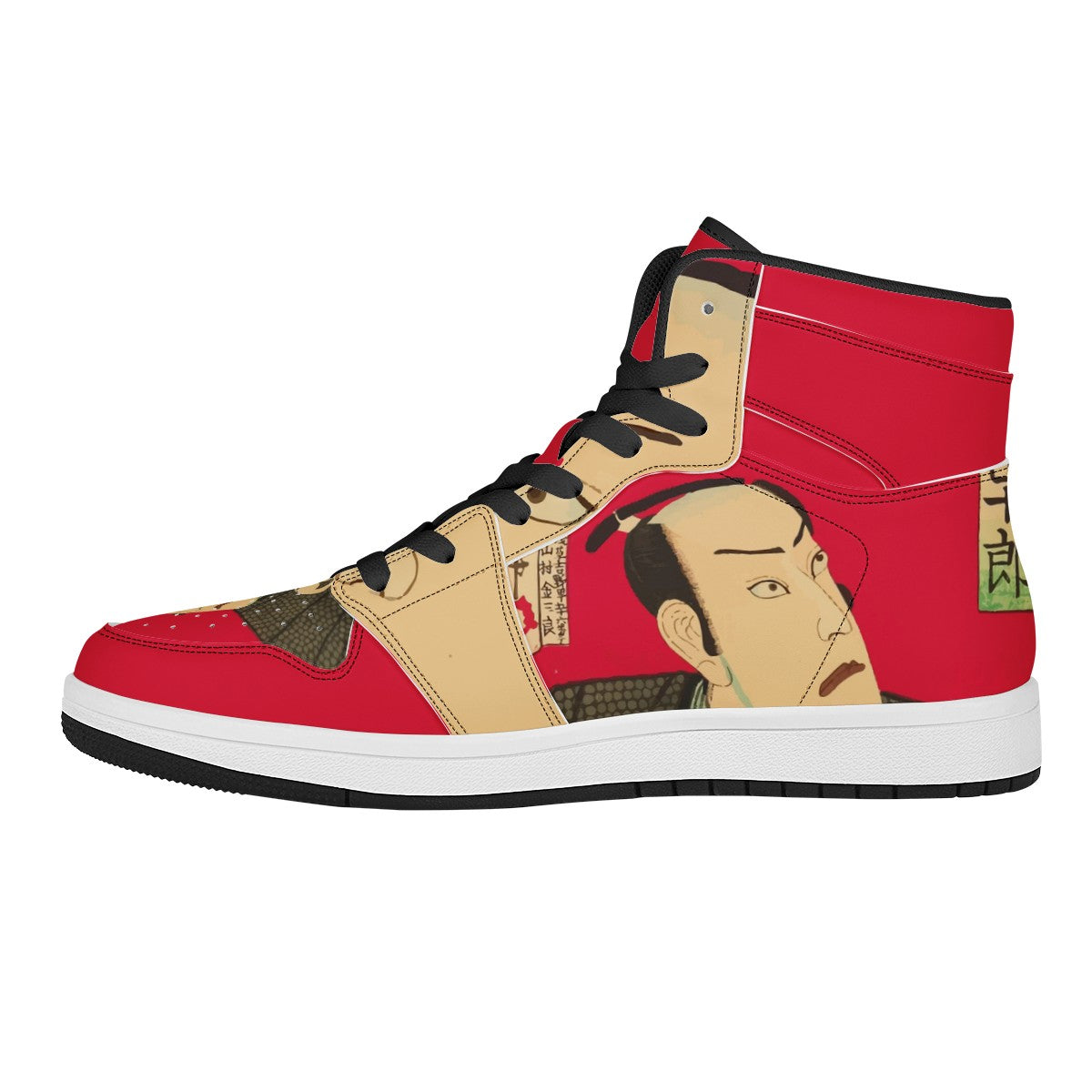 Ukiyo-e Leather Hi-Tops Black High Top Leather Sneakers