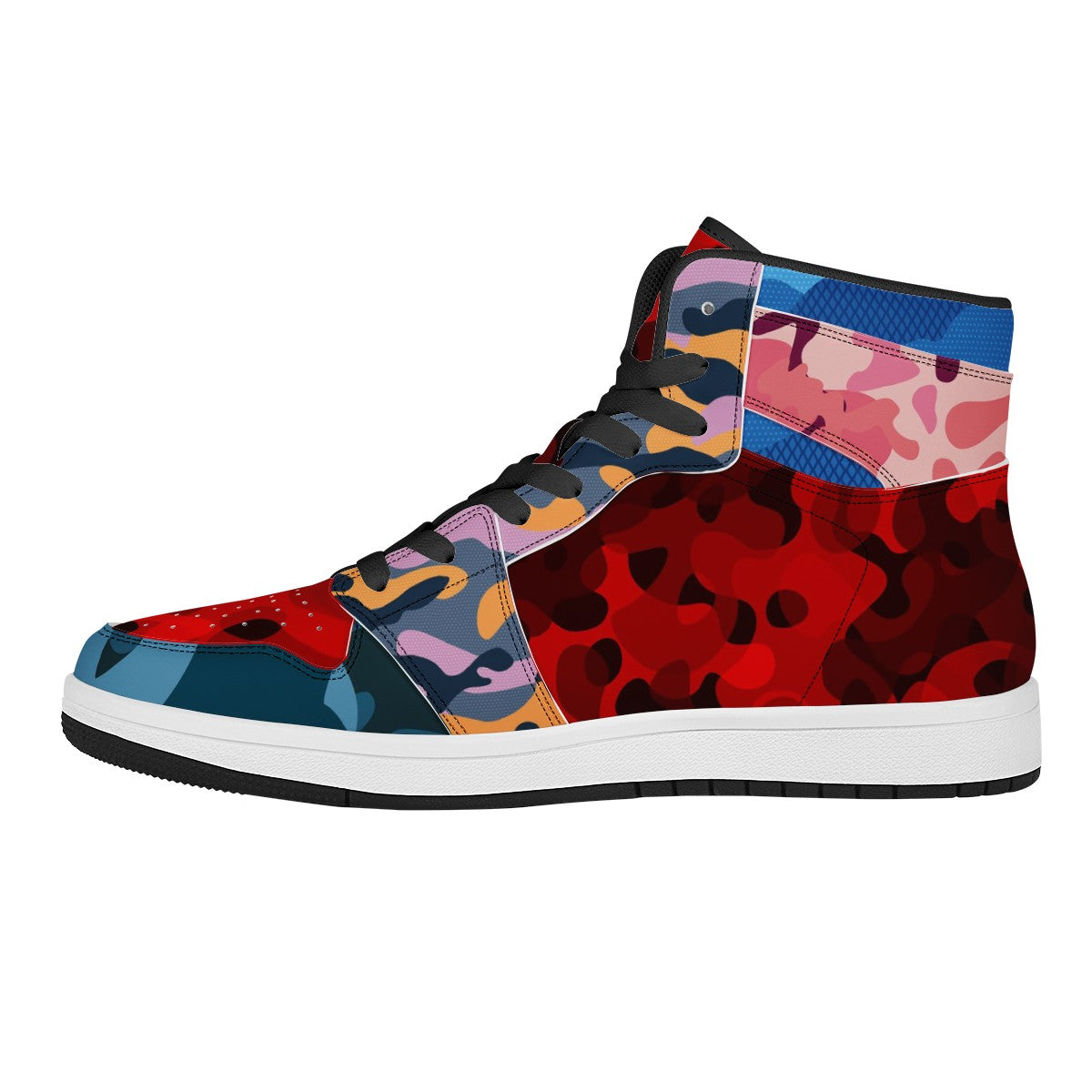 Multi Camo hi top sneakers Black High Top Leather Sneakers