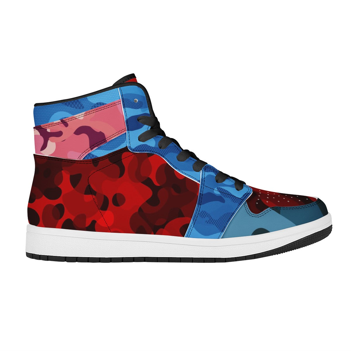 Multi Camo hi top sneakers Black High Top Leather Sneakers