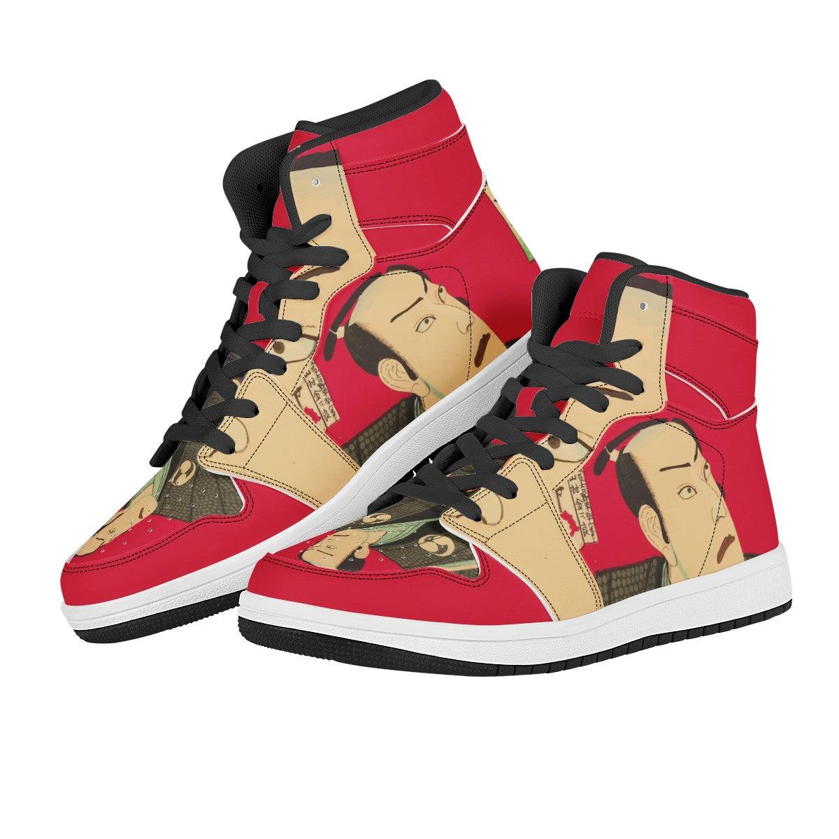 Ukiyo-e Leather Hi-Tops Black High Top Leather Sneakers