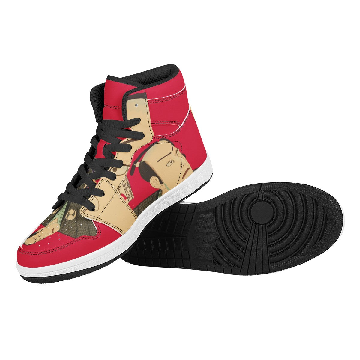 Ukiyo-e Leather Hi-Tops Black High Top Leather Sneakers