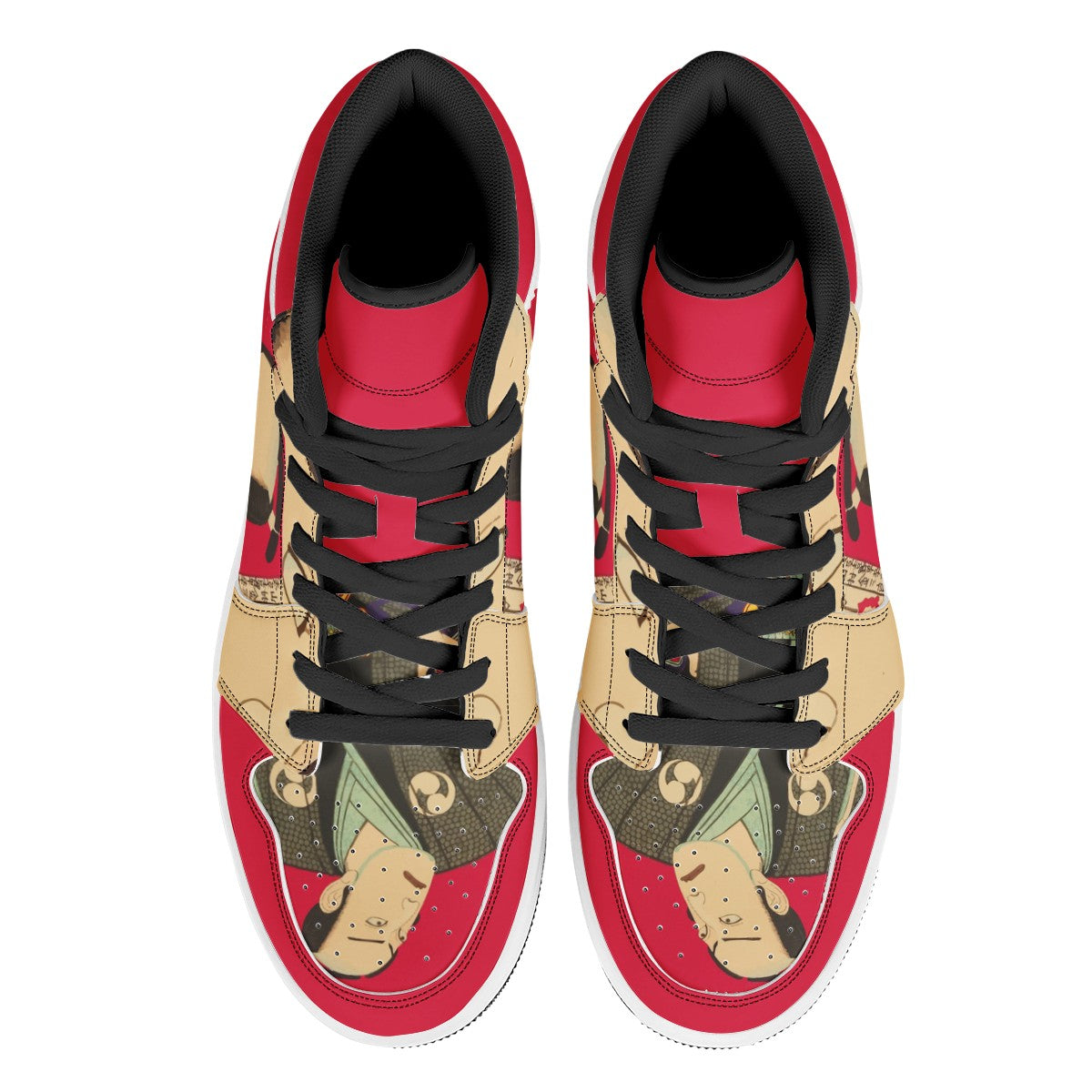 Ukiyo-e Leather Hi-Tops Black High Top Leather Sneakers