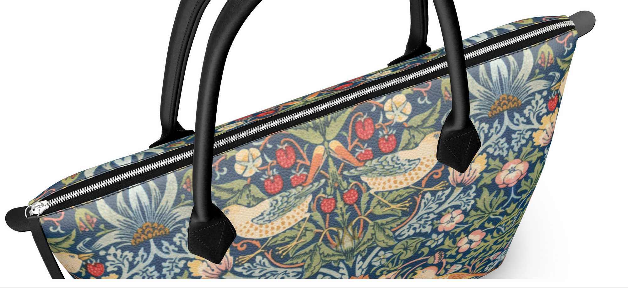 Art Nouveau Zip Top Handbag, William Morris "The Strawberry Thief" Museum Collection