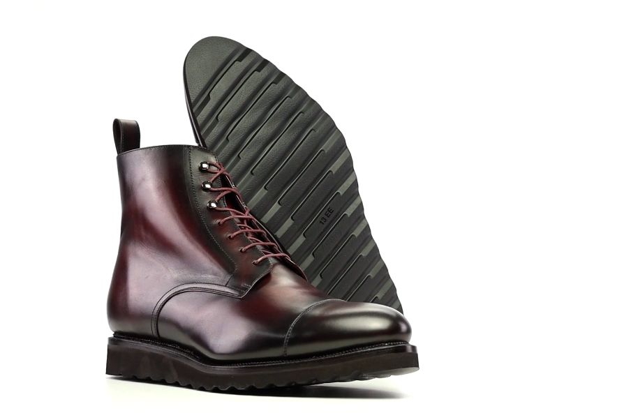 Combat Boots - Red Burnished Leather - The Jumper Luxury Leather Boots for men or women