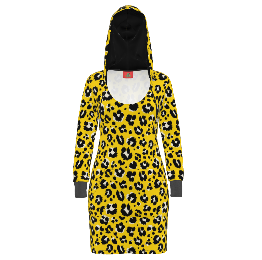Hoodie Dress Leopard Print