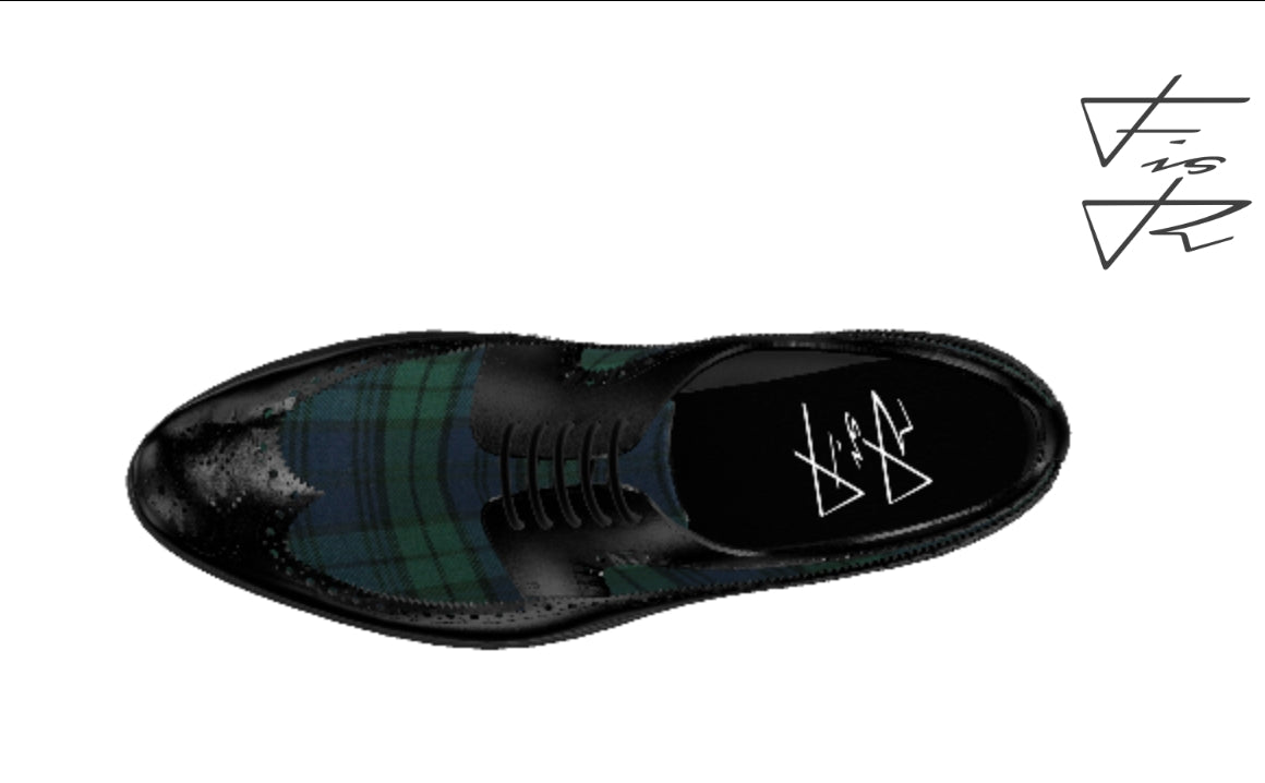 Handmade Artisan Tartan Golf Shoes: The Black Watch - Unparalleled Tradition, Quality, and Comfort