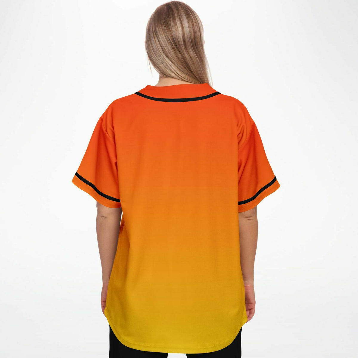 Baseball Jersey - Tangerine Orange and Yellow Ombre fade