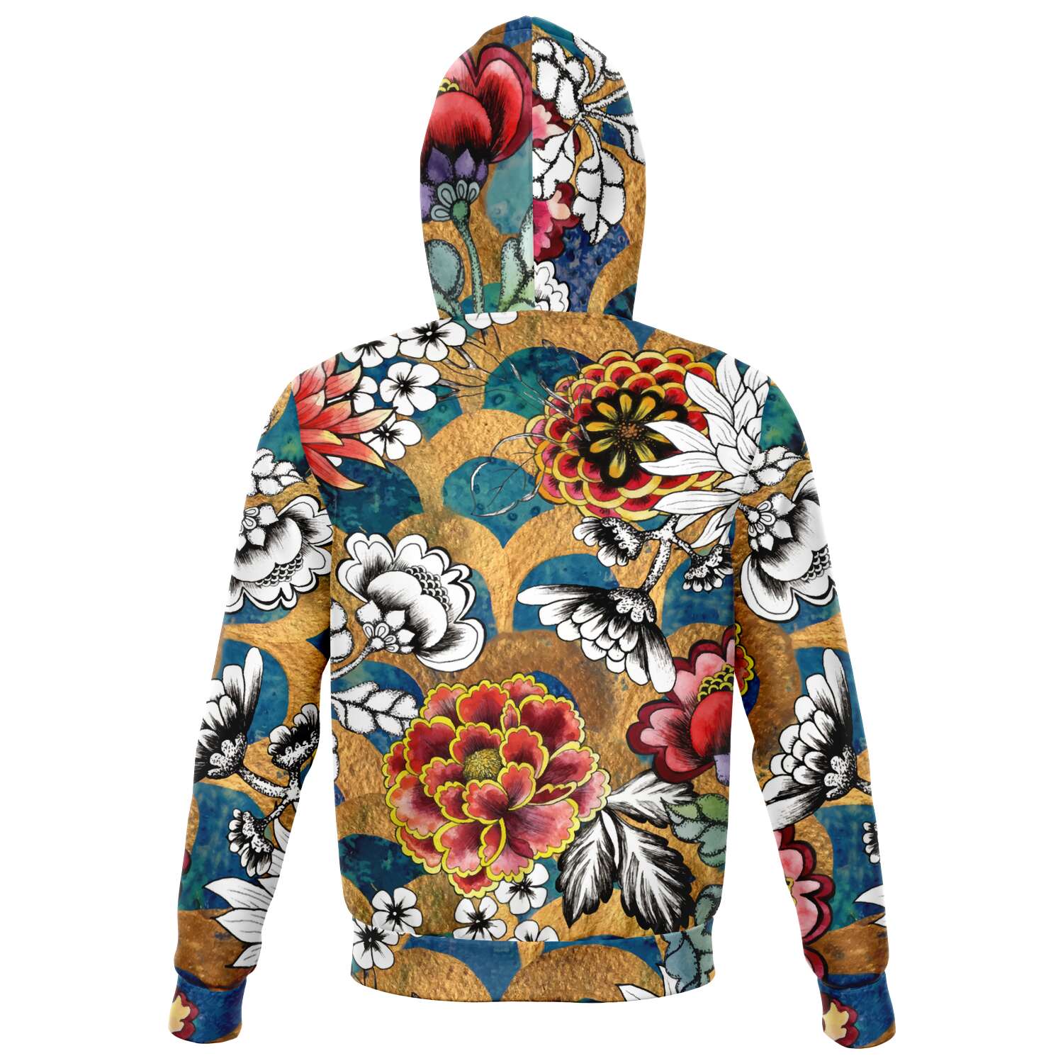 Golden Art Deco Zip Hoodie