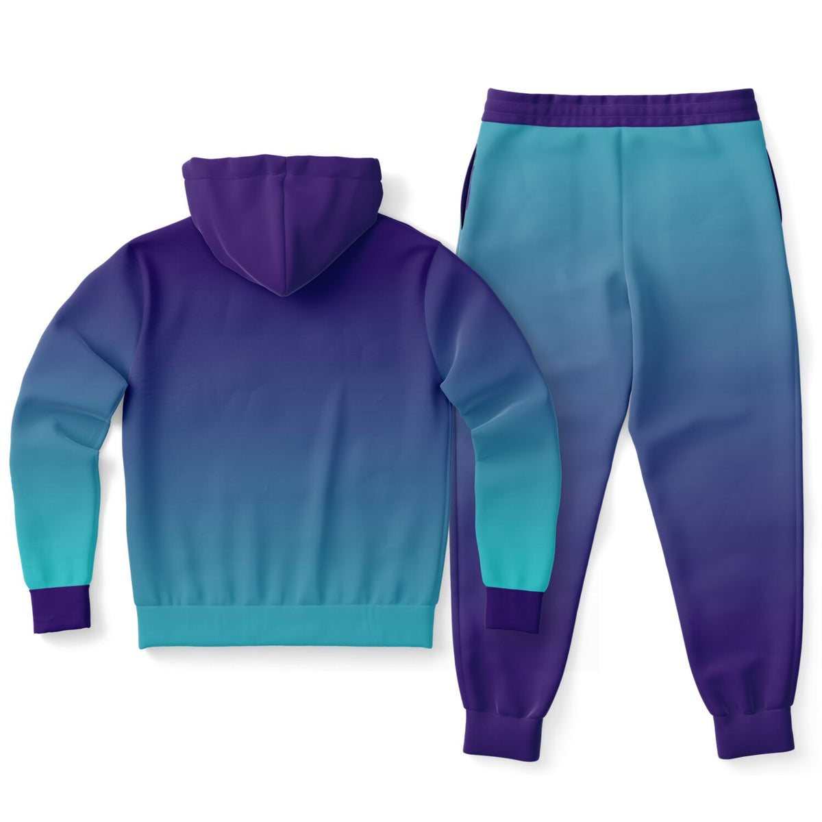 Blue and Aqua Gradient Fade Hoodie and Jogger set