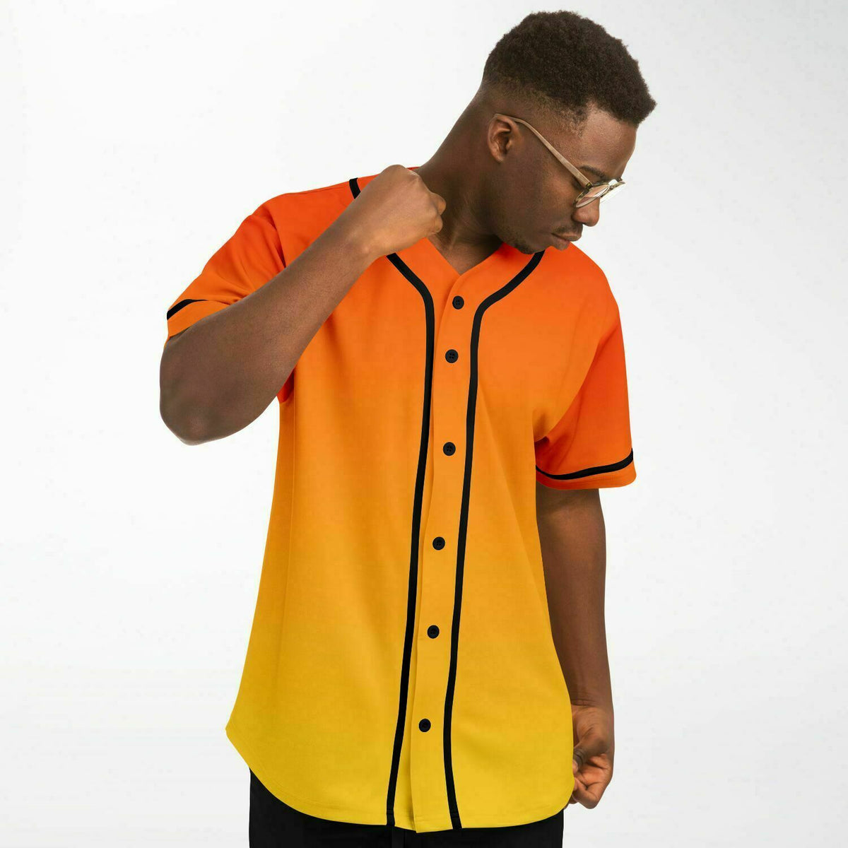 Baseball Jersey - Tangerine Orange and Yellow Ombre fade