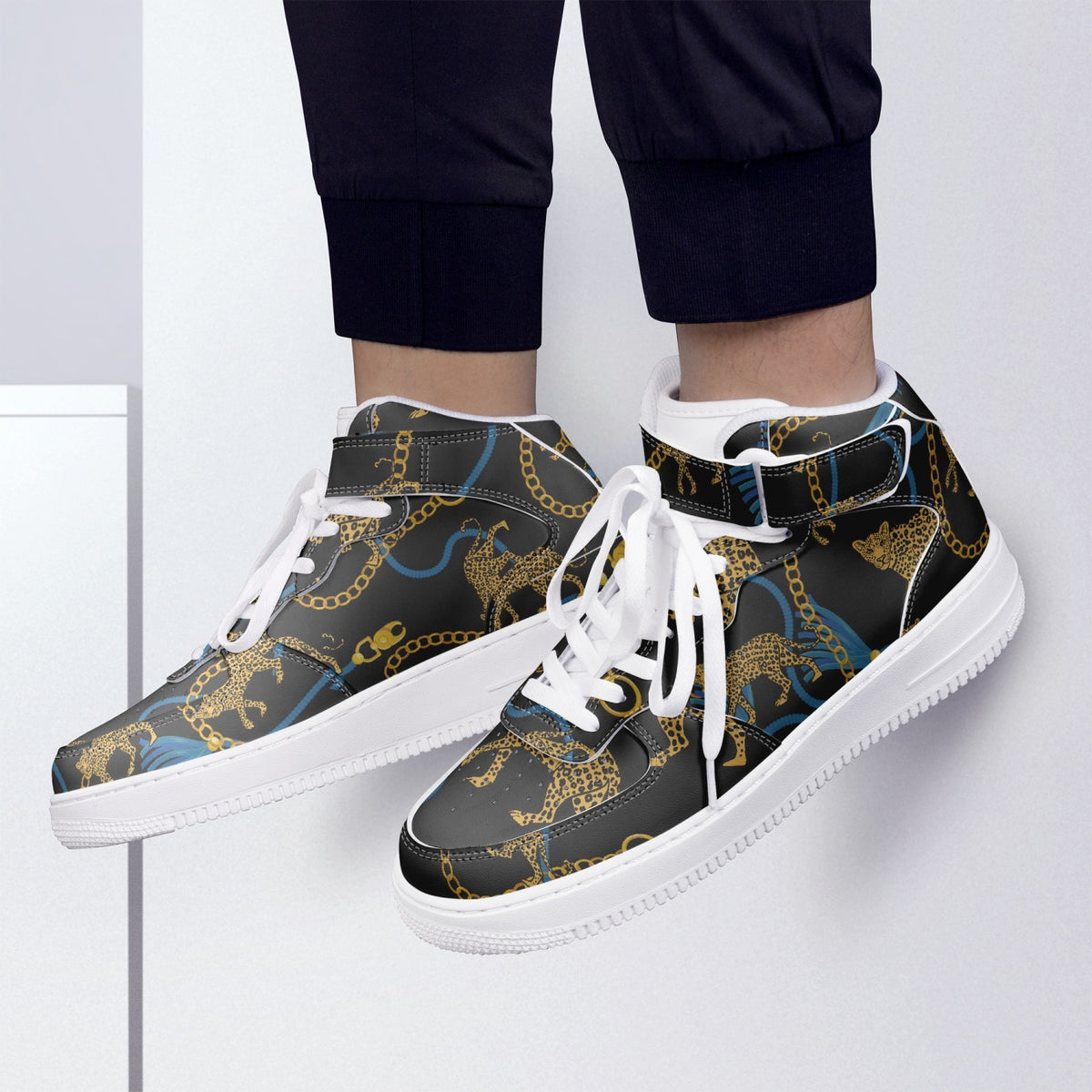 Art Deco Golden Leopard Hi Tops