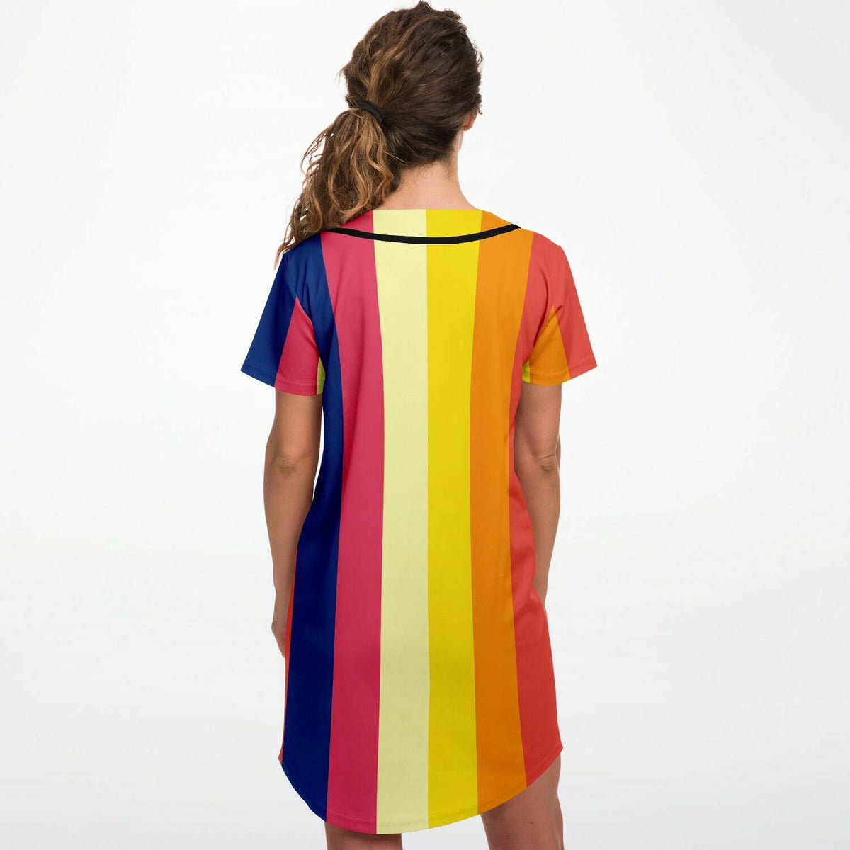 Baseball Jersey Dress Retro 70&#39;s stripe