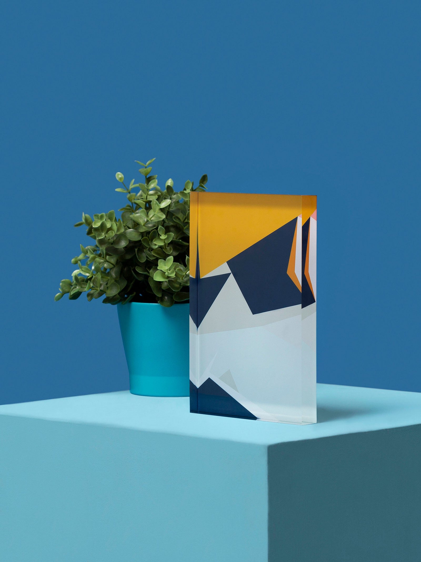 Acrylic Block Artwork - Art Nouveau Vintage Chinese