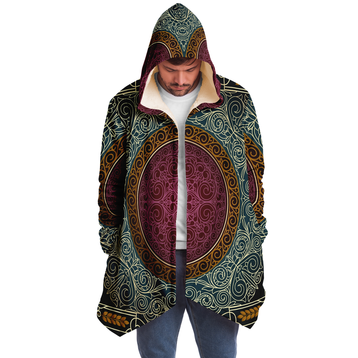 Men&#39;s Art Deco Intricate Hooded Cloak