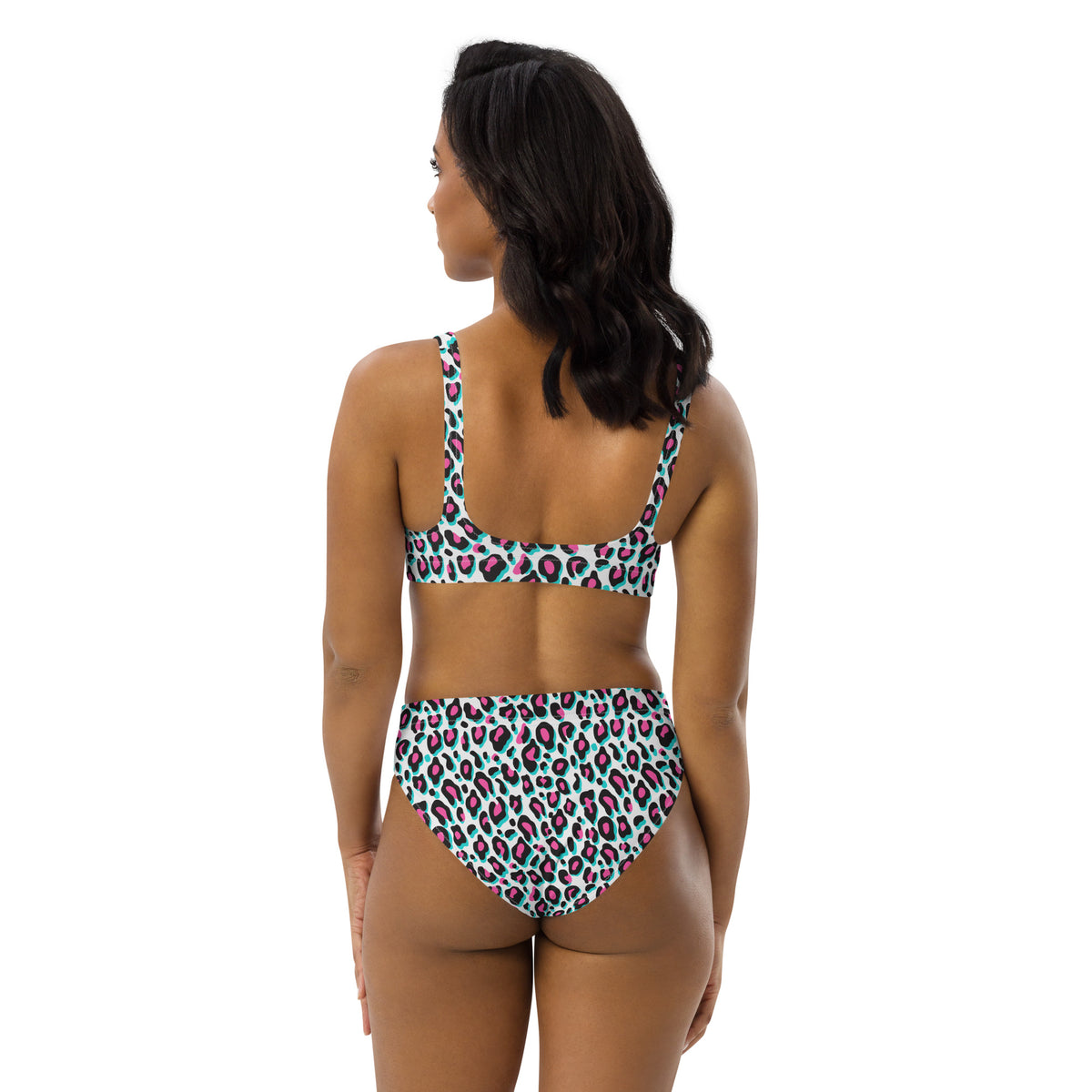 Recycled high-waisted bikini Miami Leopard