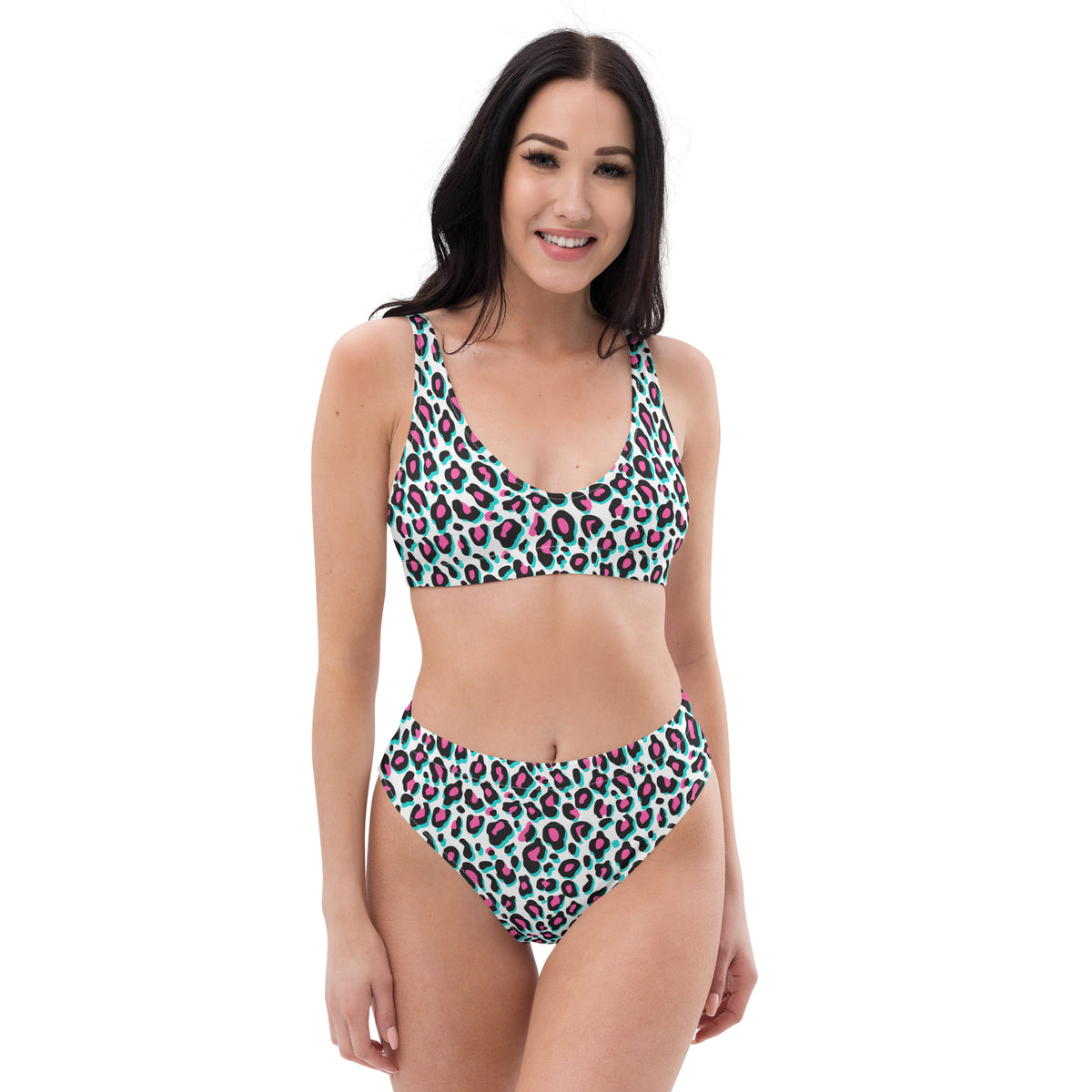 Recycled high-waisted bikini Miami Leopard