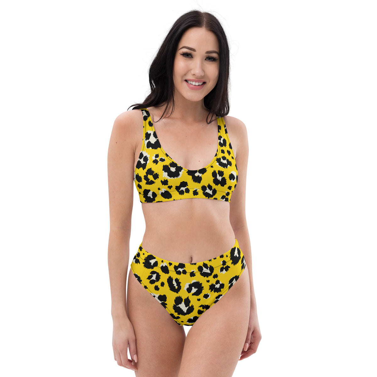 Recycled high-waisted bikini - Cheetah Print