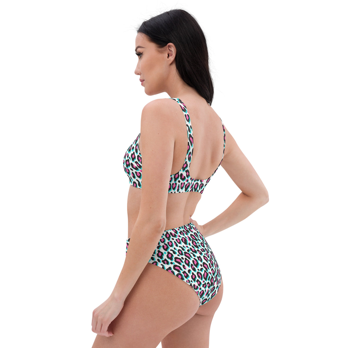 Recycled high-waisted bikini Miami Leopard
