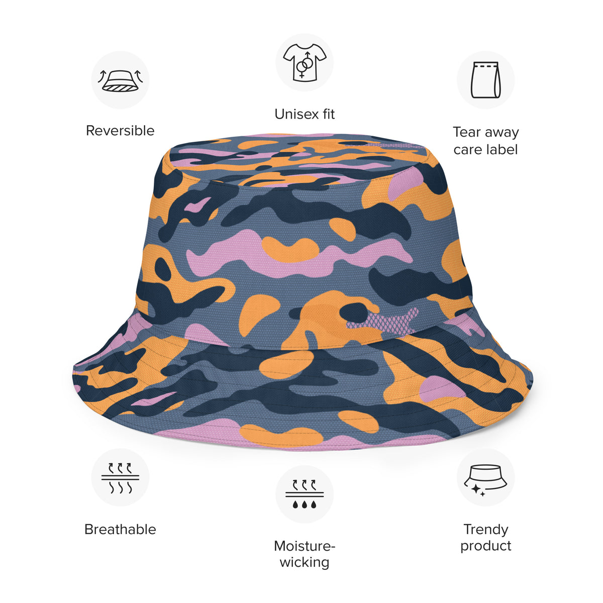 Reversible Urban Camo bucket hat