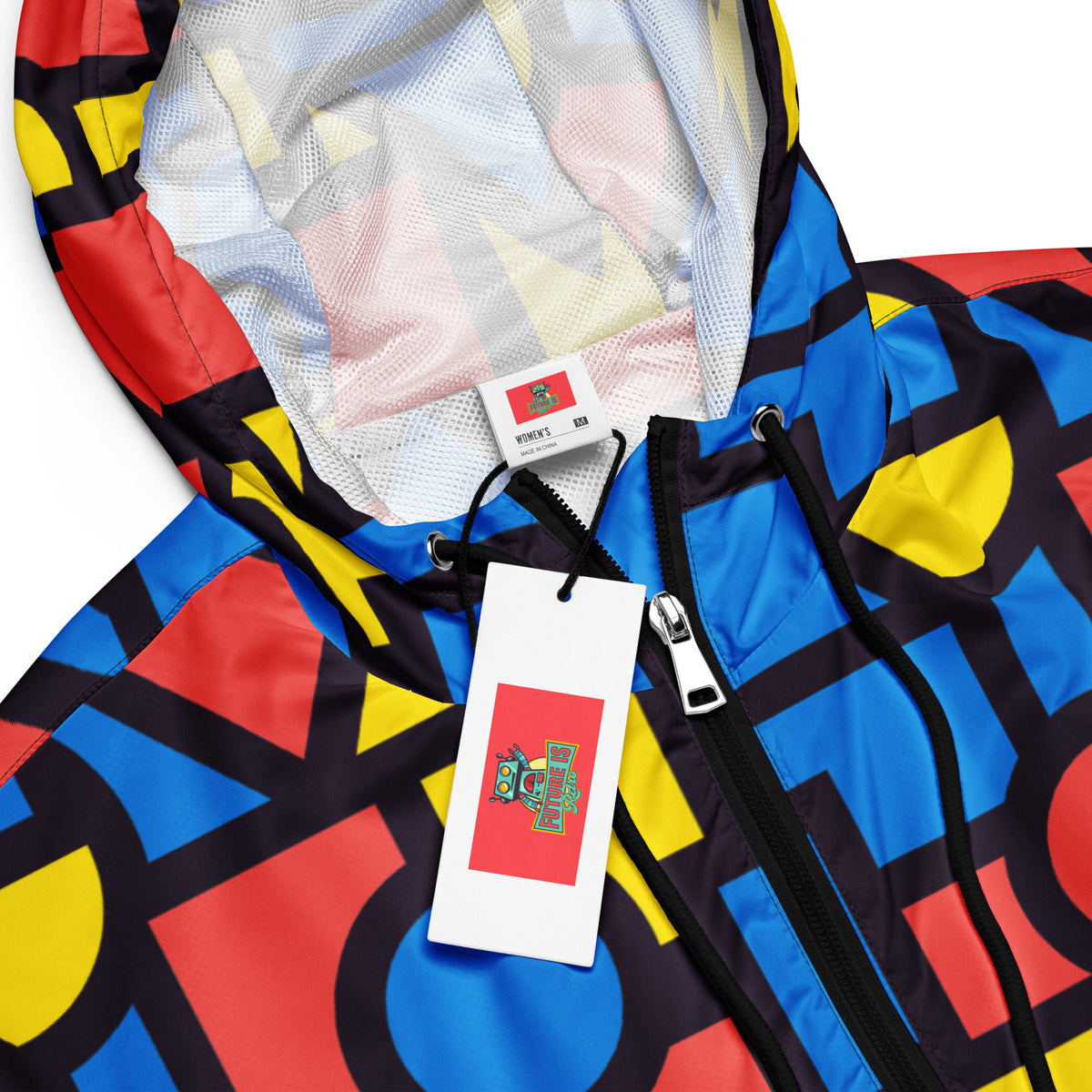 Women’s cropped windbreaker - 80s Colour Block