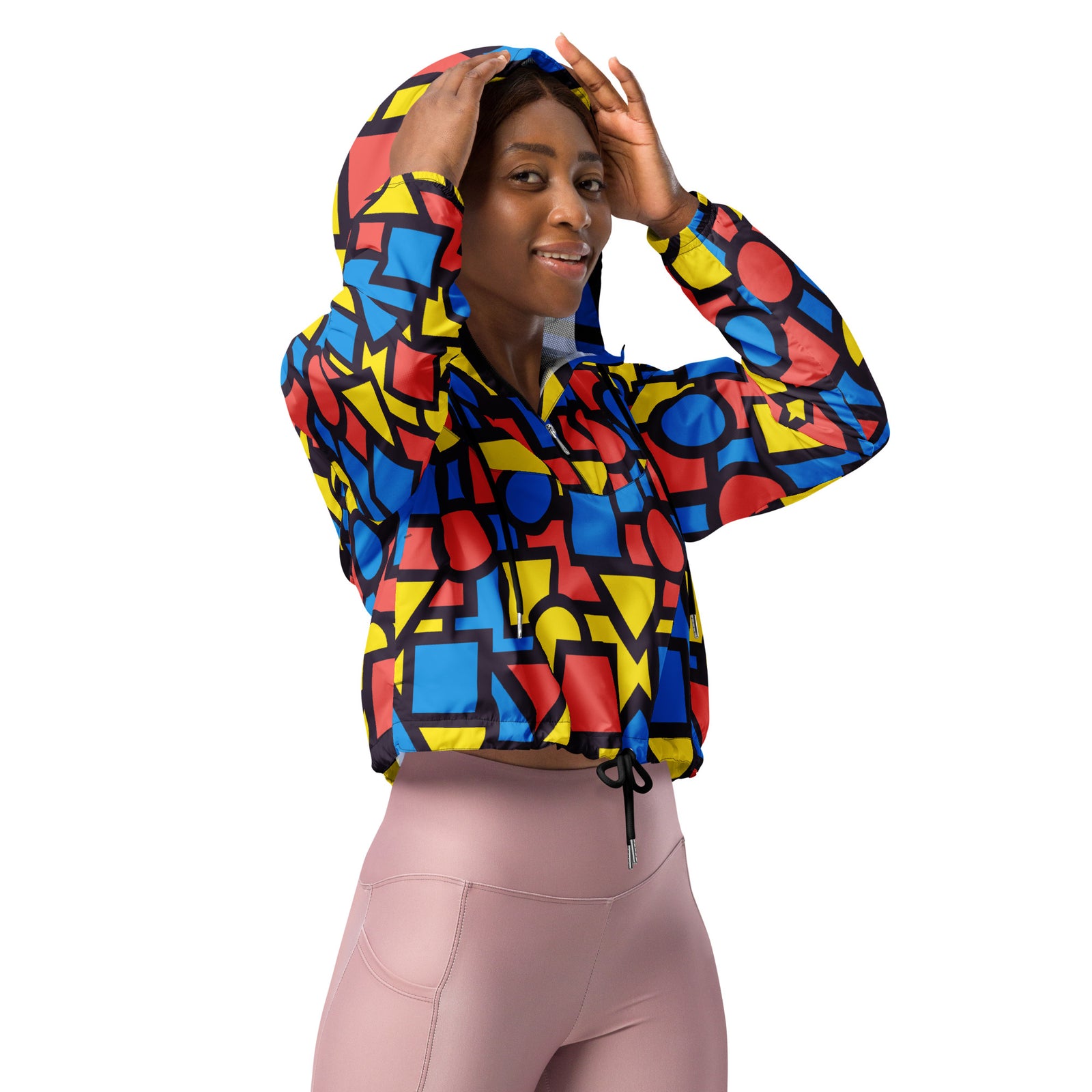 Women’s cropped windbreaker - 80s Colour Block