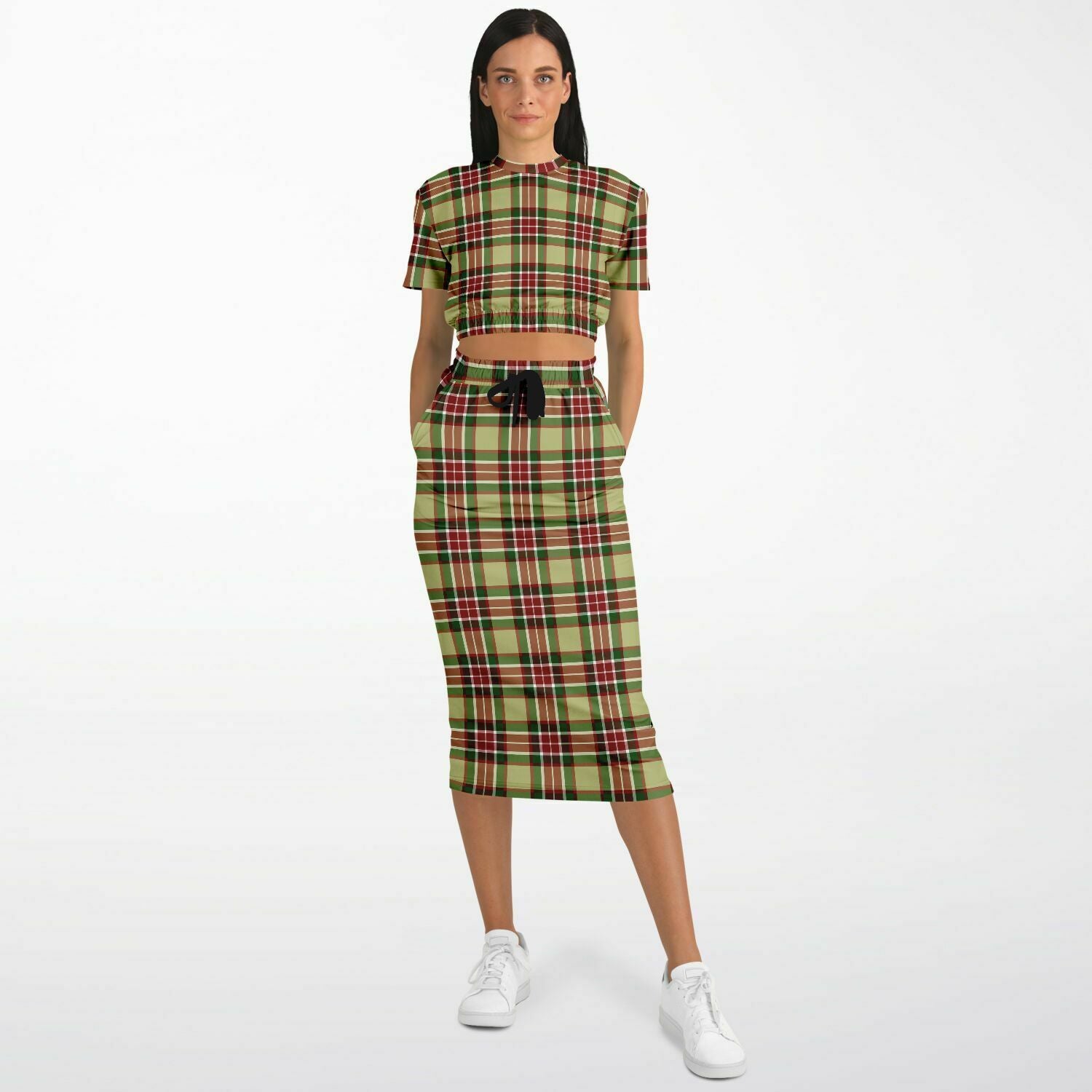 New plaid Skirt and Sweatshirt