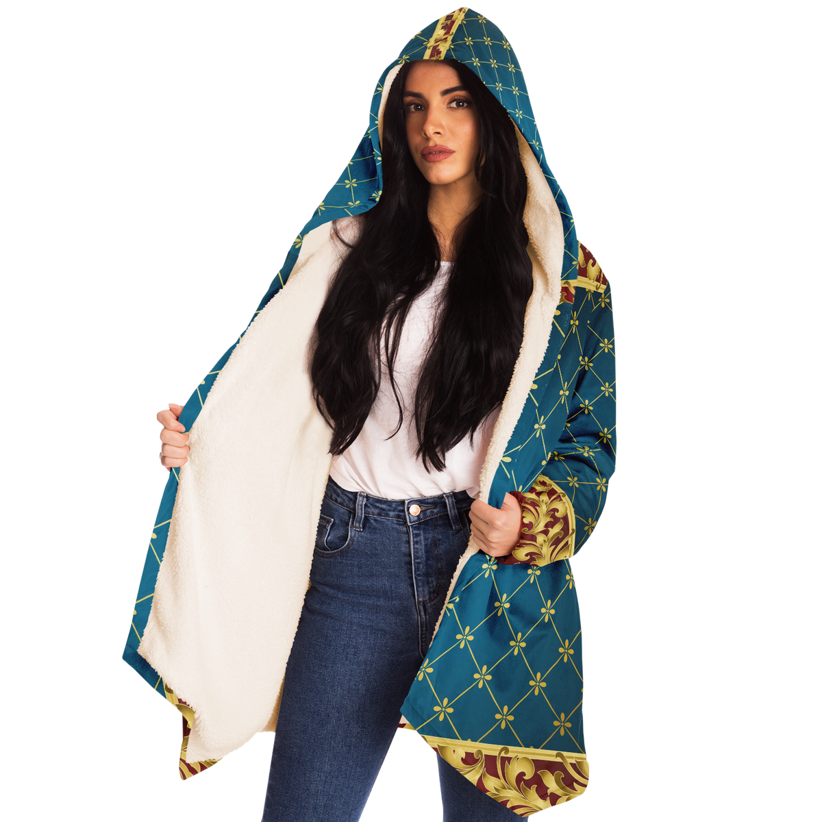 Art Deco Hooded Micro-Fleece Cloak