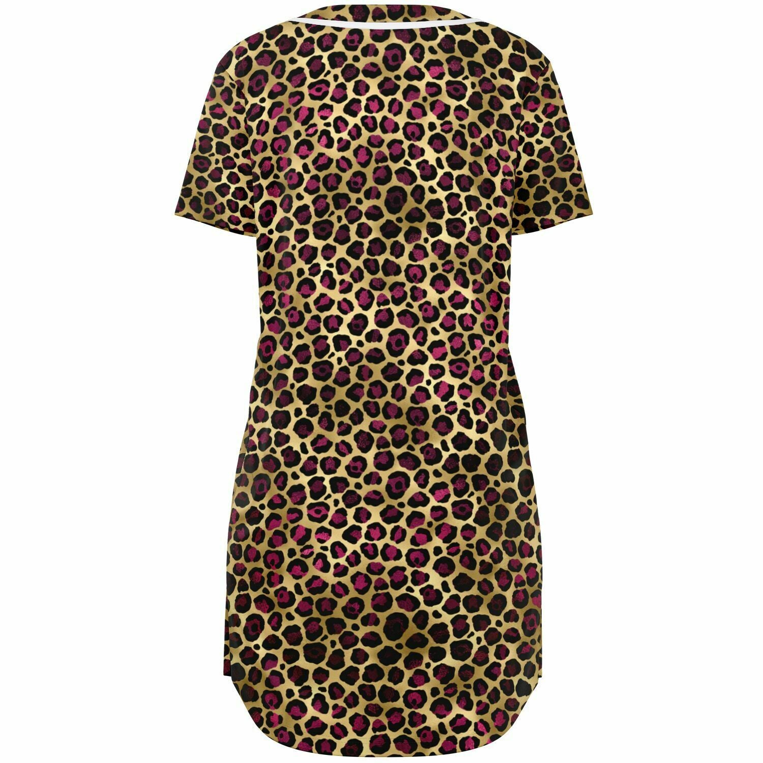 Leopard Print Baseball Jersey Dress - AOP