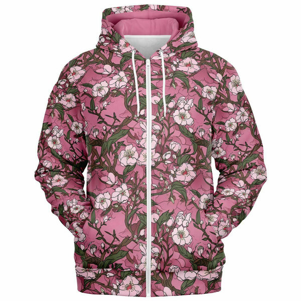 Athletic Zip-Up Hoodie Cherry Blossom - Future Is Retro
