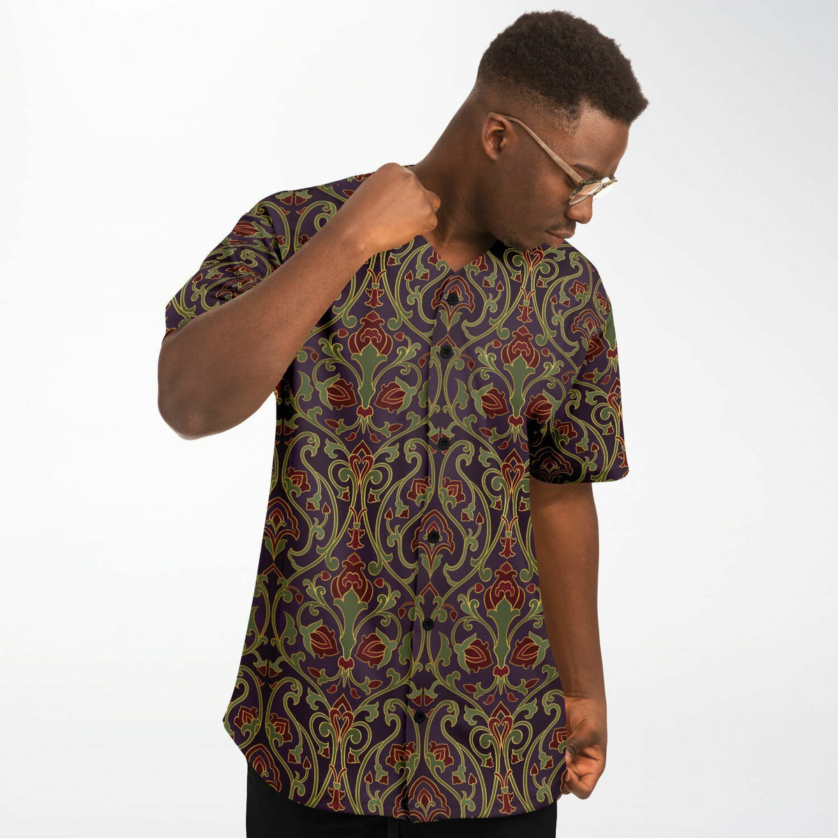 Maroon Art Deco Baseball Jersey