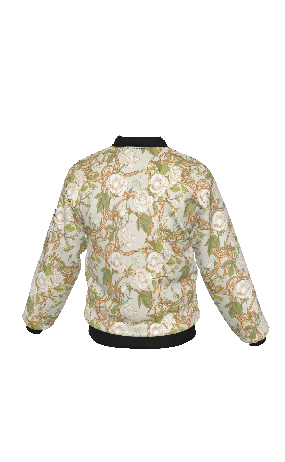 Bomberjacke im Jugendstil mit Blumenmuster