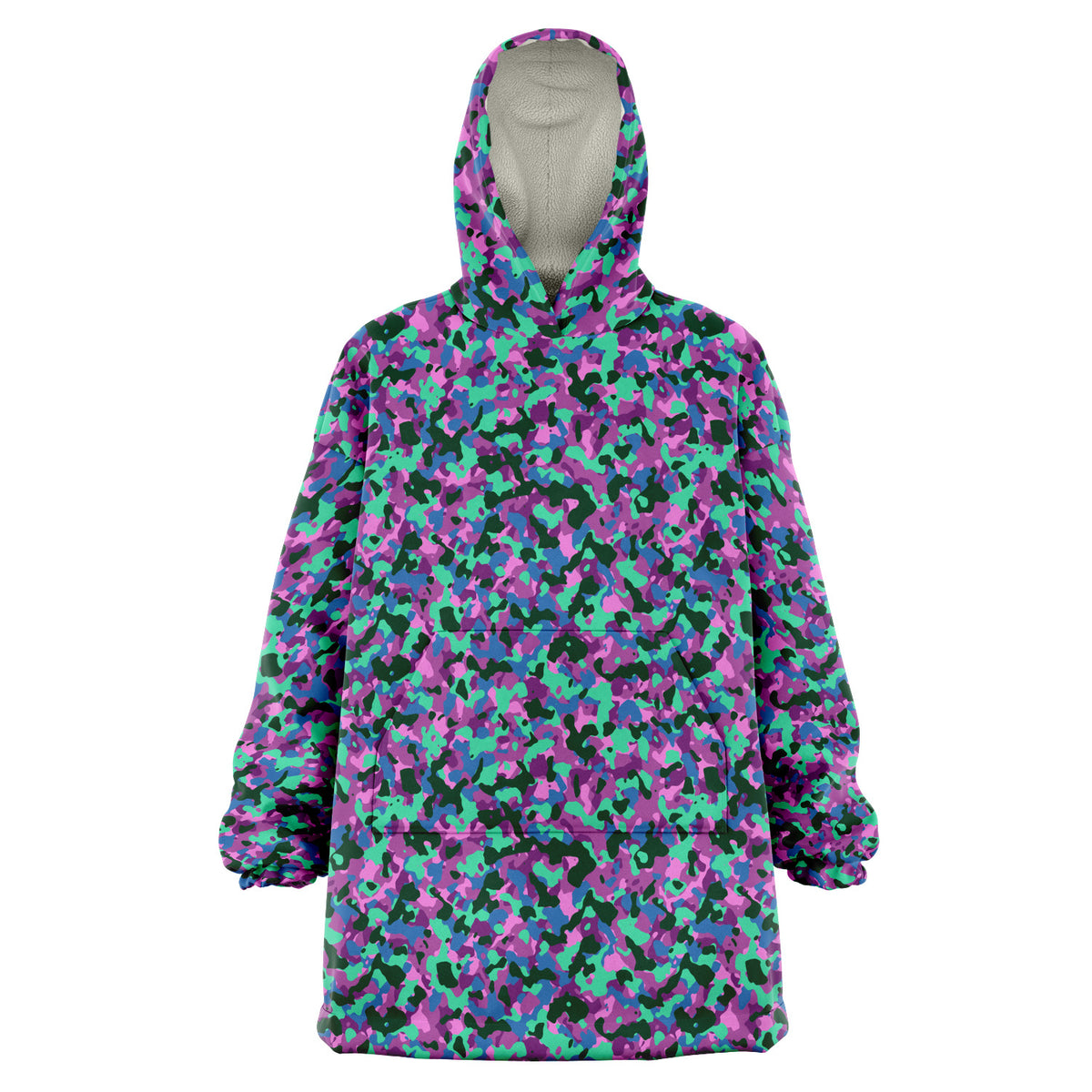 Übergroßer Kapuzenpullover mit Camouflage-Muster 