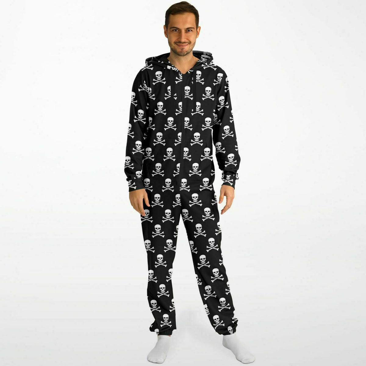 Skull and Bones Gothic Jumpsuit, Gothic Loungewear, Macabre Jumpsuit